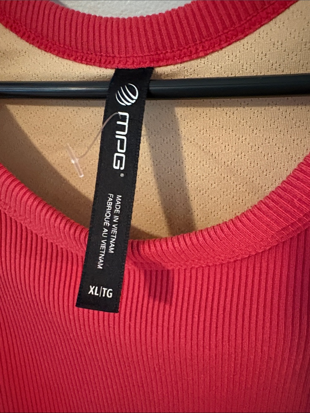 MPG Poise High Neck Red Ribbed Racerback Tank Top - Picture 4 of 11
